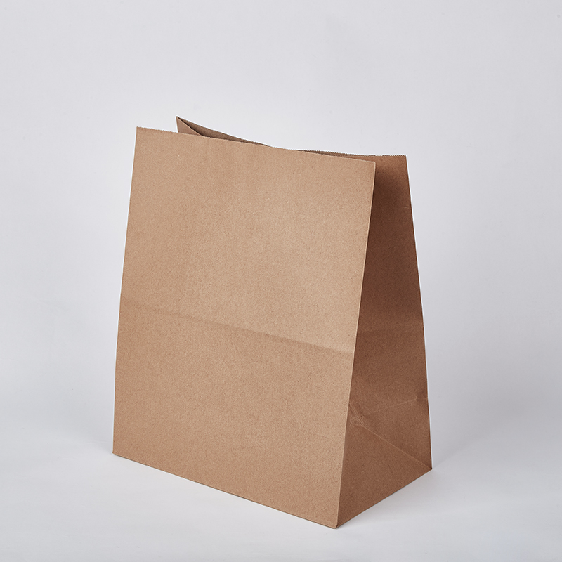 Custom Disposable Food Grade SOS Packaging Brown Kraft Paper Bag
