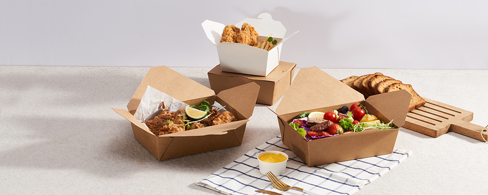 Paper Lunch Boxes, PFAS-free, Customizable & Microwaveable