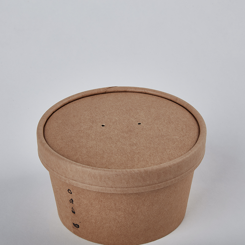Eco Friendly Disposable Waterproof Kraft Soup Cup