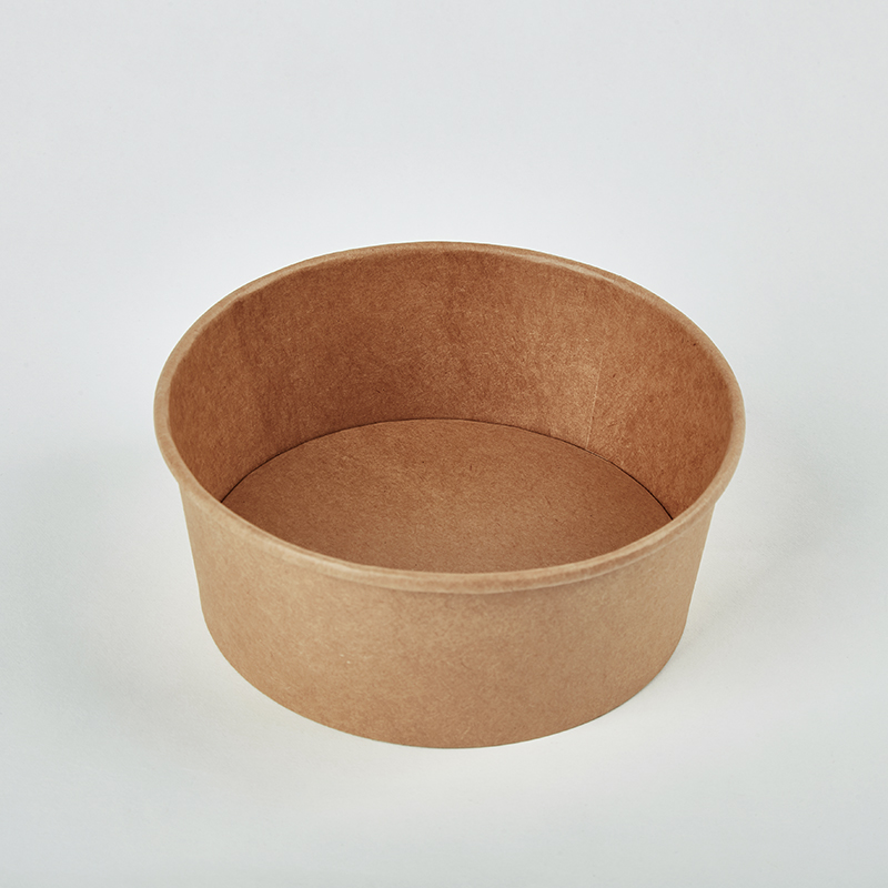 Custom Zero PFAS Biodegradable Disposable Food Grade Paper Salad Bowl