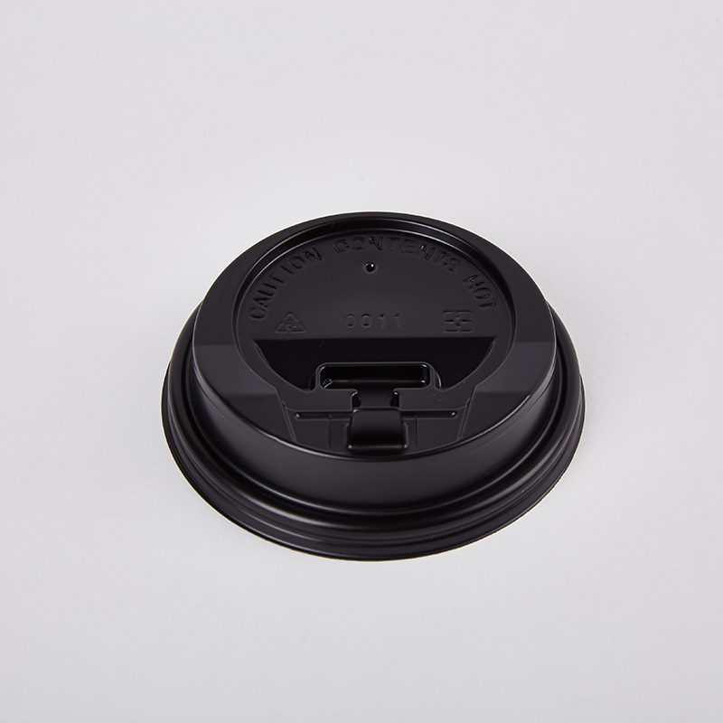 Wholesale Custom Food Grade Disposable Black Hot Drinks PS Lids