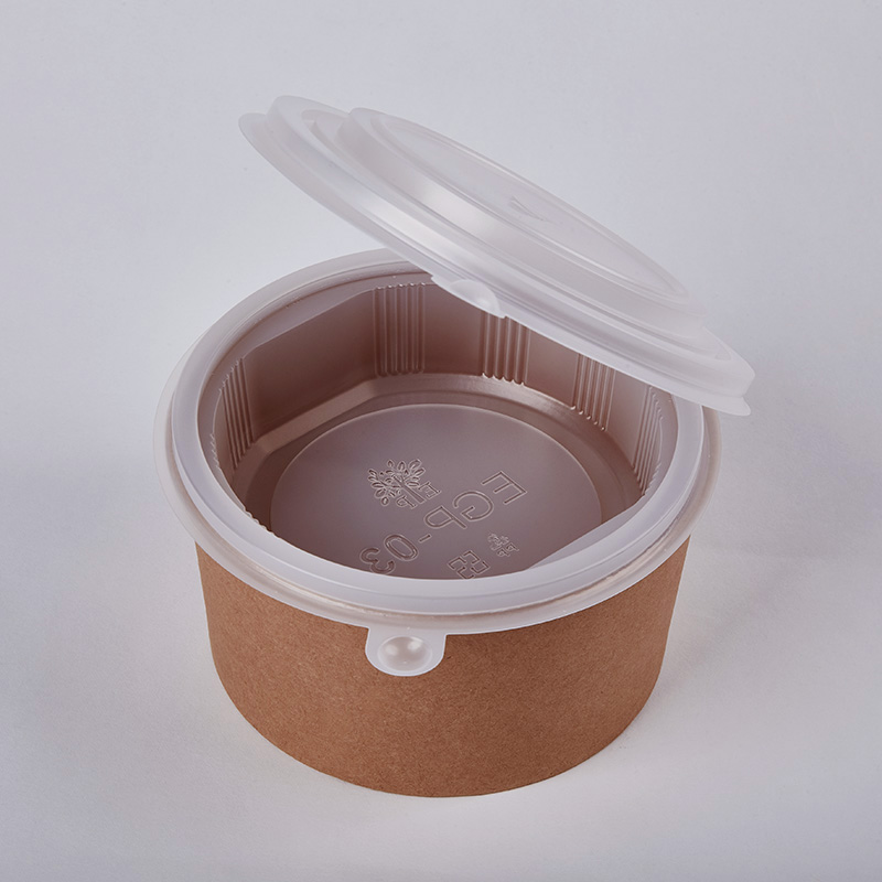 Custom Disposable Fast Food Salad Paper Bowl With PP Food Tray