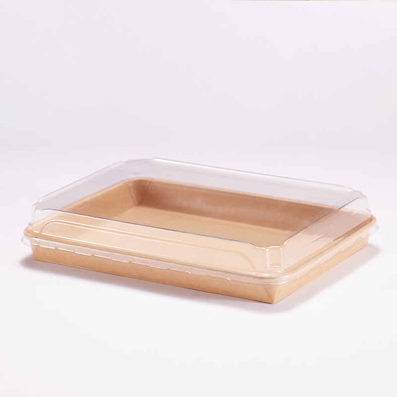 Custom Food Grade Eco Friendly Sushi Tray With PET Transparent Lids