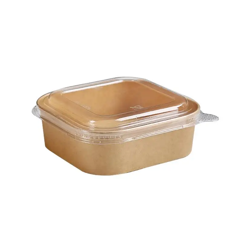 brown square food bowls with lids
