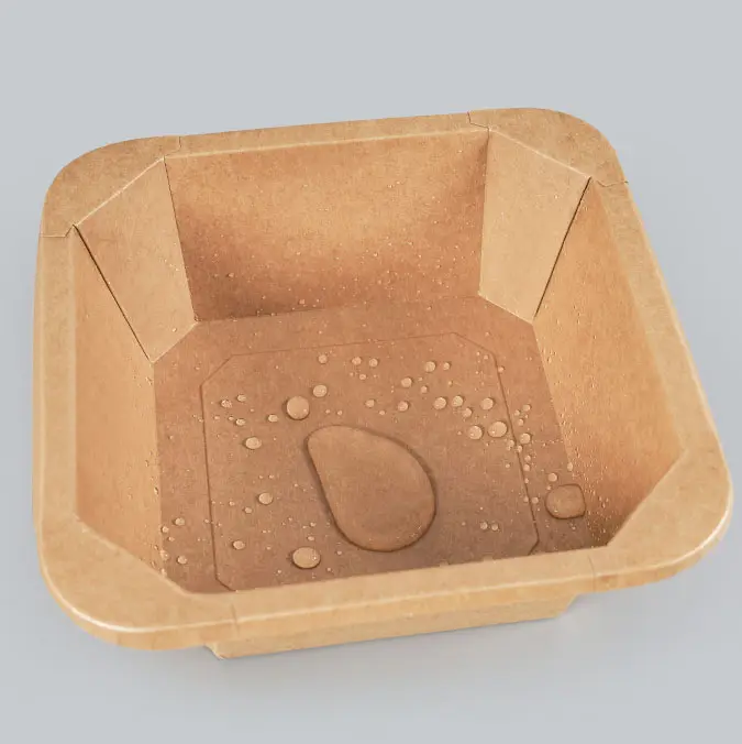 New Design Takeaway Brown Paper Octagonal Bowl with Lid